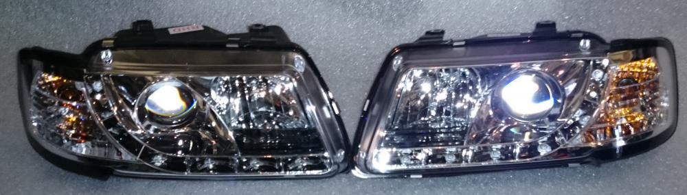 Audi A3 1995 - 2000 Chrome R8 Car Headlights LED DRL - RHD Only