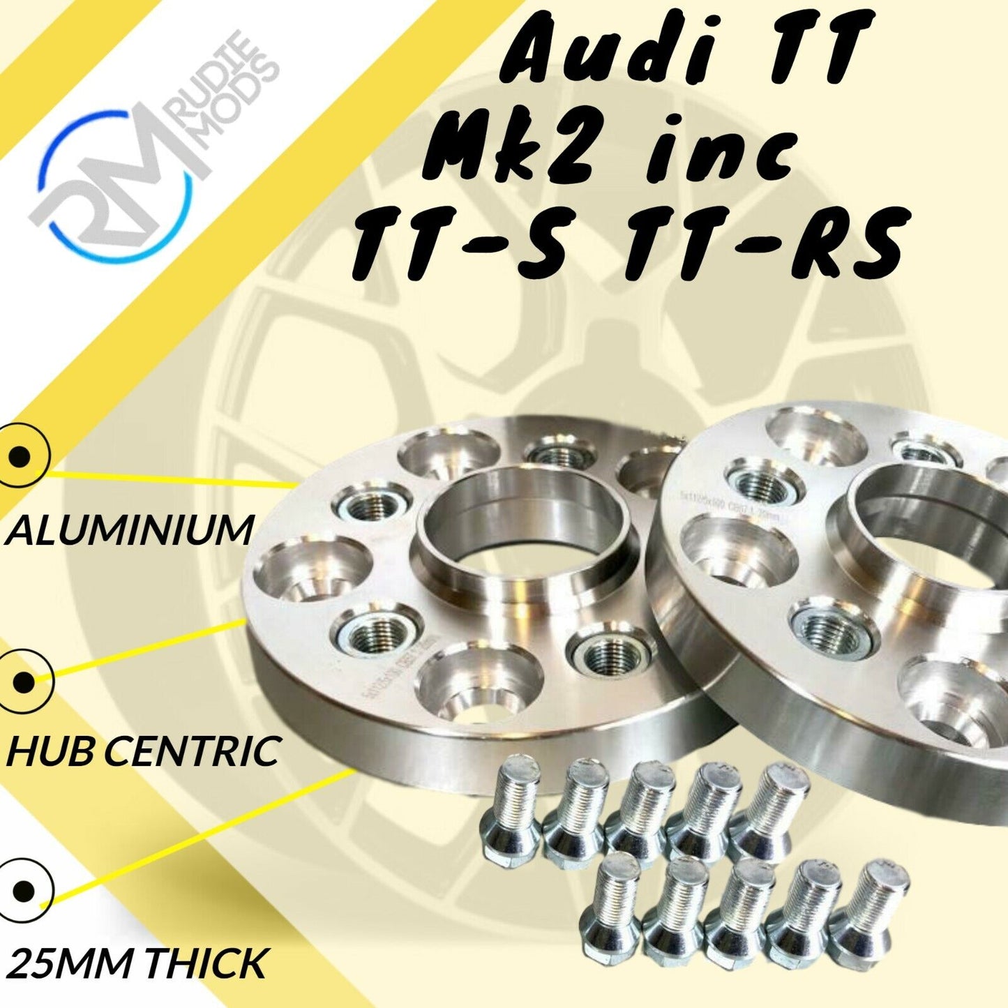 Audi TT Mk2 inc TT-S TT-RS 25mm Hubcentric Wheels Spacers 1 pair