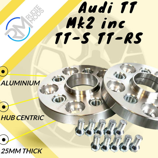 Audi TT Mk2 inc TT-S TT-RS 25mm Hubcentric Wheels Spacers 1 pair
