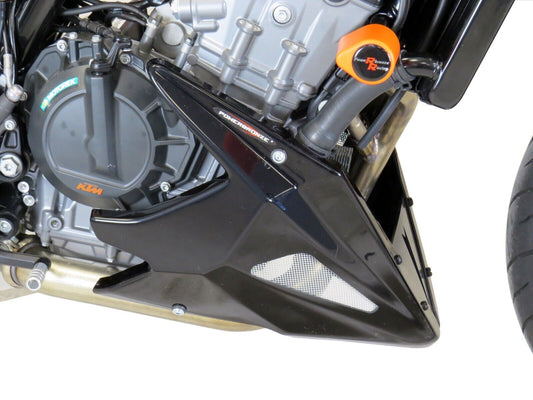 Belly Pan Lower KTM 790 DUKE 18-20, 890 DUKE R 2020-on GLOSS BLACK - SILVER MESH