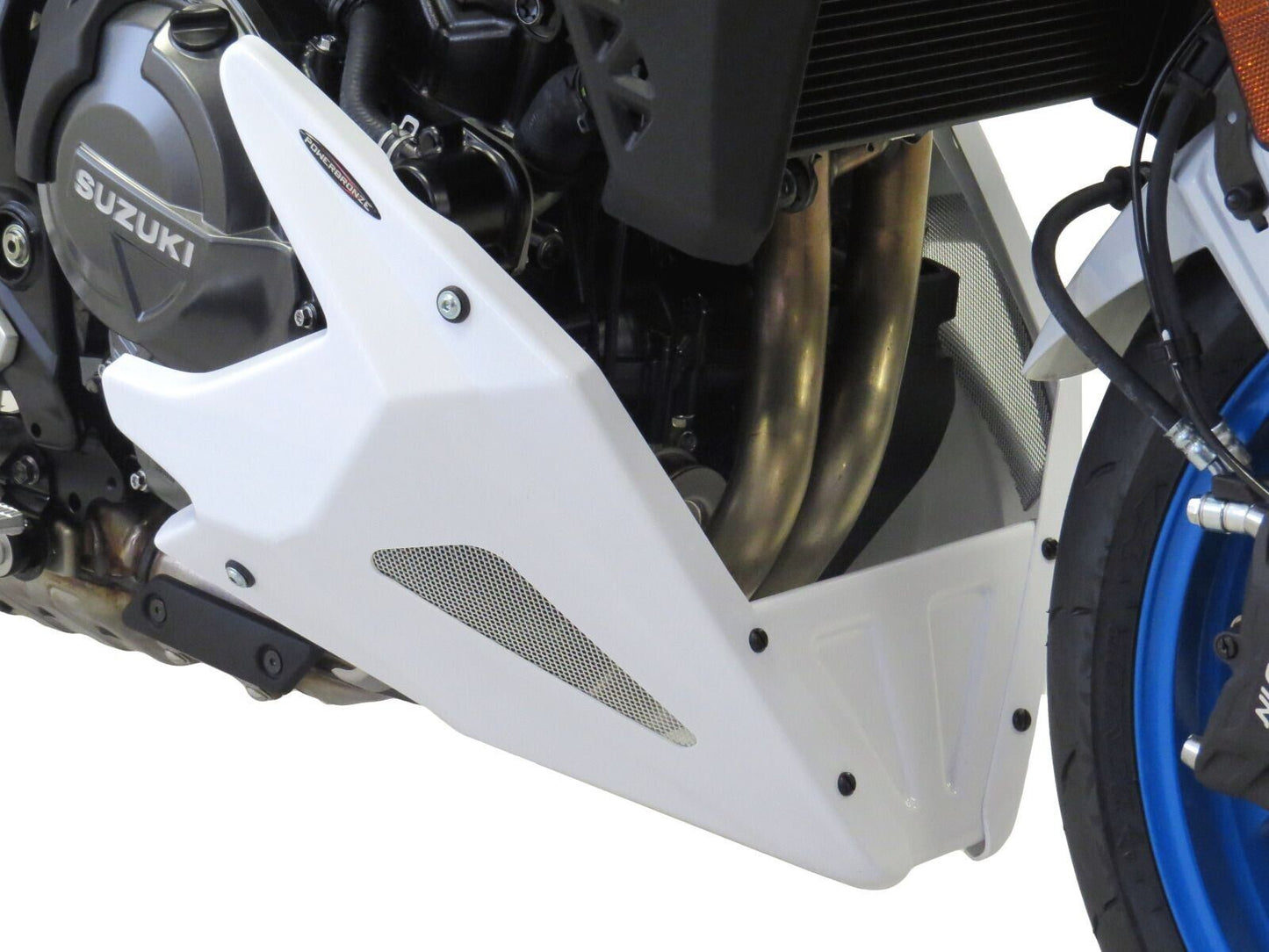Belly Pan lower fairing SUZUKI GSX-8S 2023 GLOSS WHITE - SILVER MESH