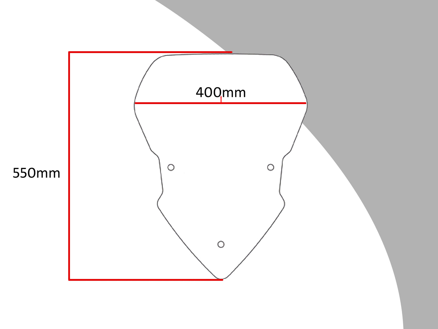Touring Screen wind deflector cowl DUCATI MULTISTRADA 1200, 950, 1260S, V2, V2s (550 MM)
