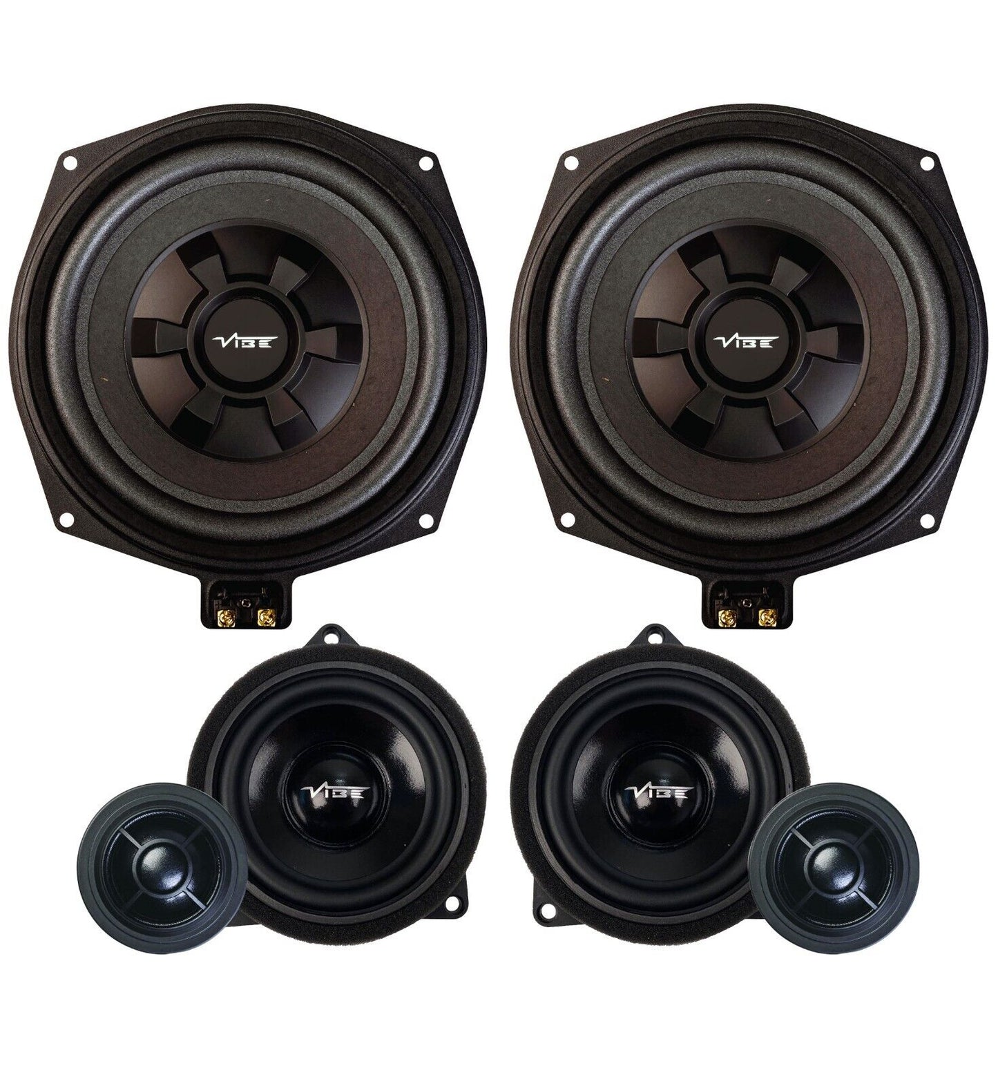 Factory Audio upgrade kit For BMW I8 2013 On Plug and Play Component Speaker & Sub + 1 20" x 13.5" Sheet of Sound Deadening and Insulation for Vibrations