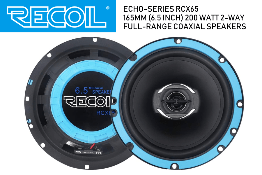speakers coaxial car 165mm 6.5" 200 watt full-range PAIR RCX65 RECOIL Echo-Series