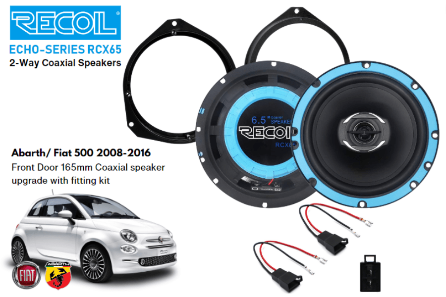 6.5 Inch coaxial speaker upgrade fitting kit Abarth/ Fiat 500 (2008-2016)