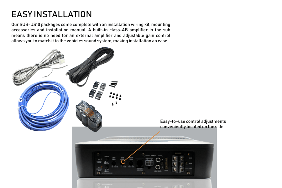 Component speakers 165mm & 10 inch amplified underseat subwoofer RECOIL