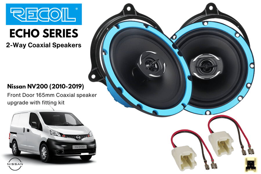 6.5 Inch coaxial speaker Front Door upgrade fitting kit Nissan NV200 (2010-2019)