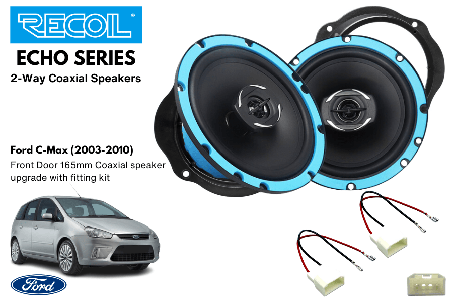 6.5 Inch coaxial speaker Front Door upgrade fitting kit Ford C-Max 2003-2010