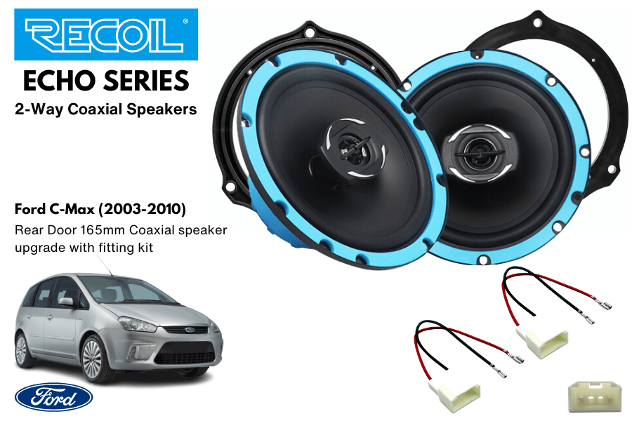 6.5 Inch coaxial speaker Rear Door upgrade fitting kit Ford C-Max 2003-2010