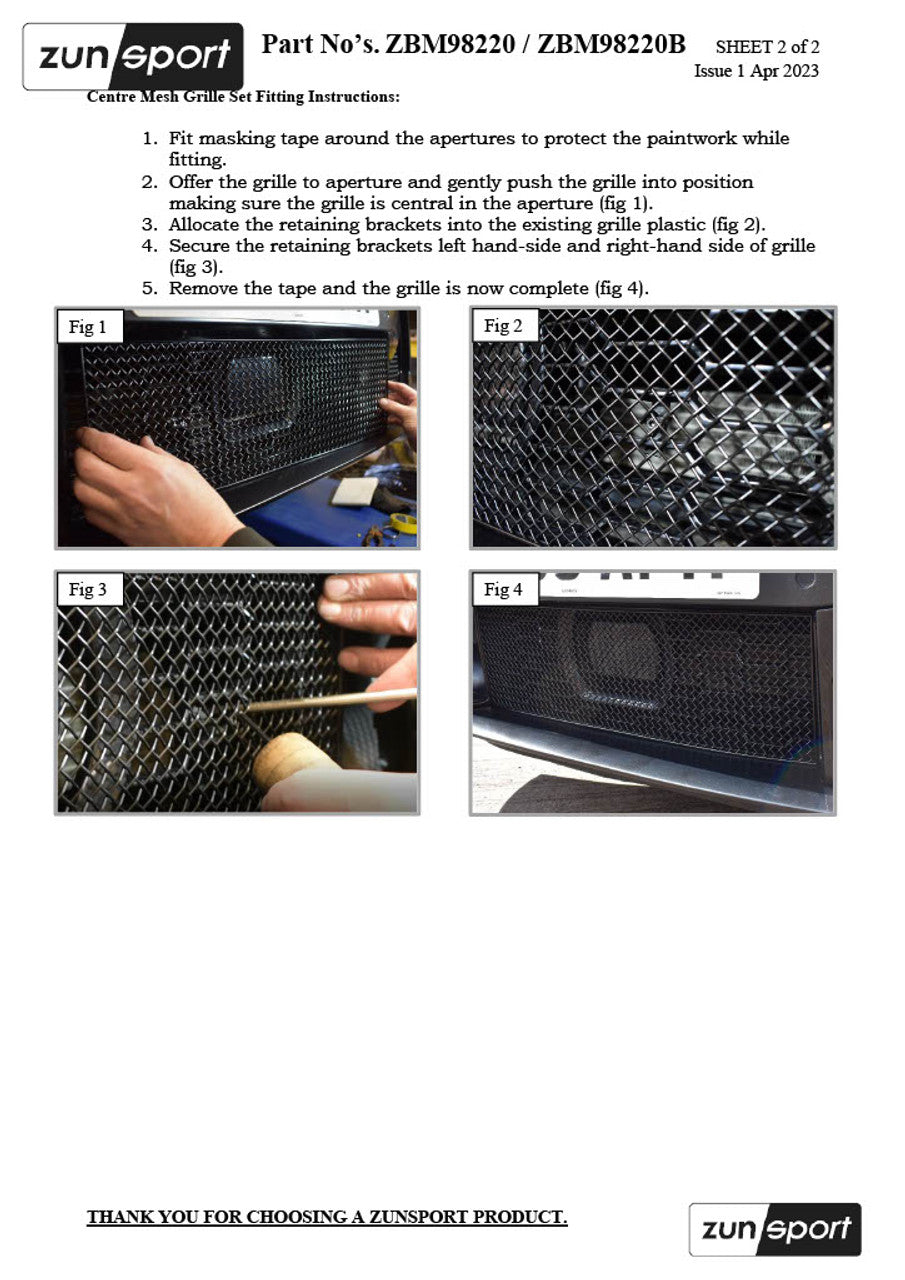 Zunsport Front Grille Set for BMW X3 / X4 M Competition ZBM98320P