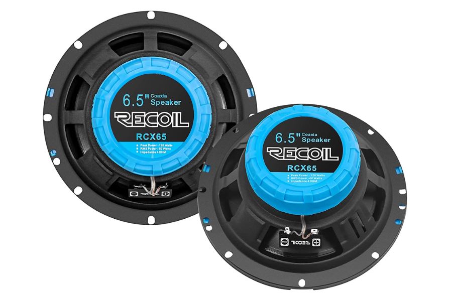 speakers coaxial car 165mm 6.5" 200 watt full-range PAIR RCX65 RECOIL Echo-Series