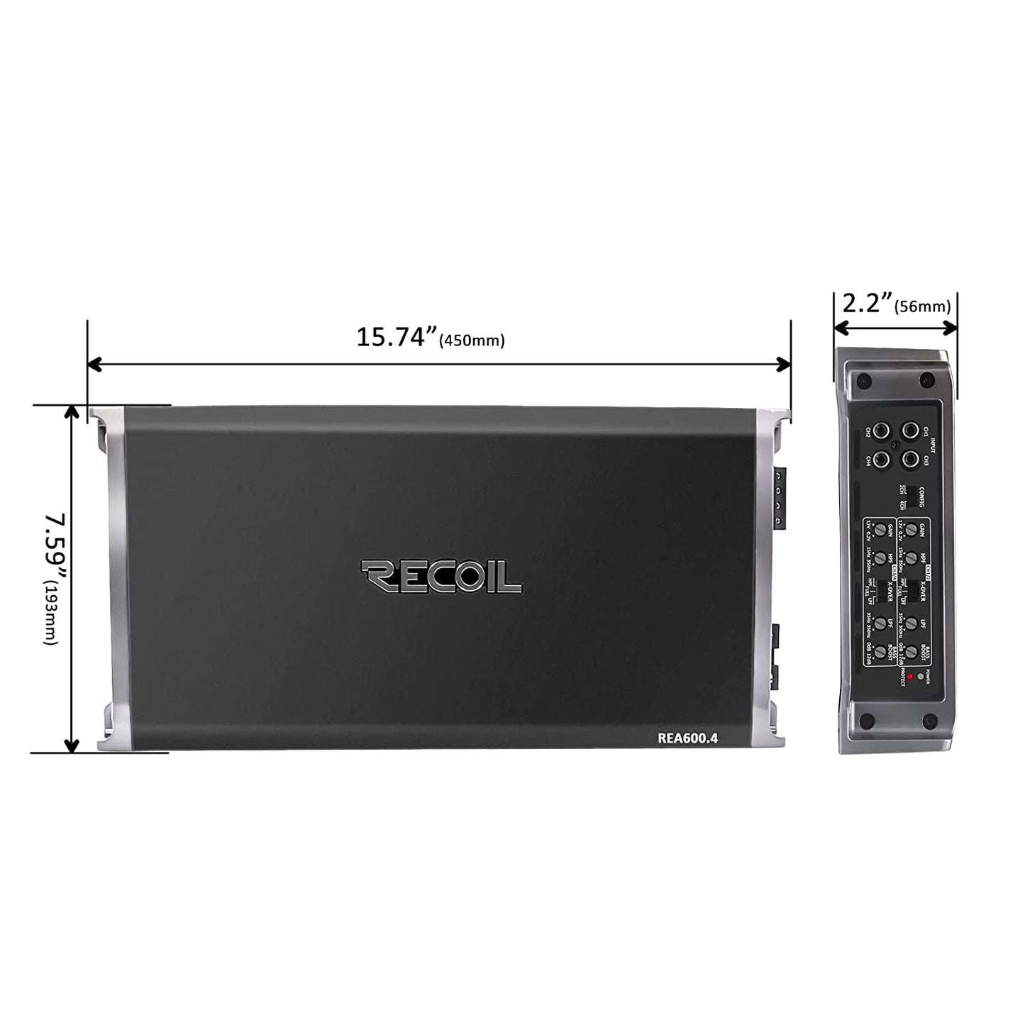 Full Range Amplifier REA600.4 4x130W Class AB, 4 Channel, RECOIL