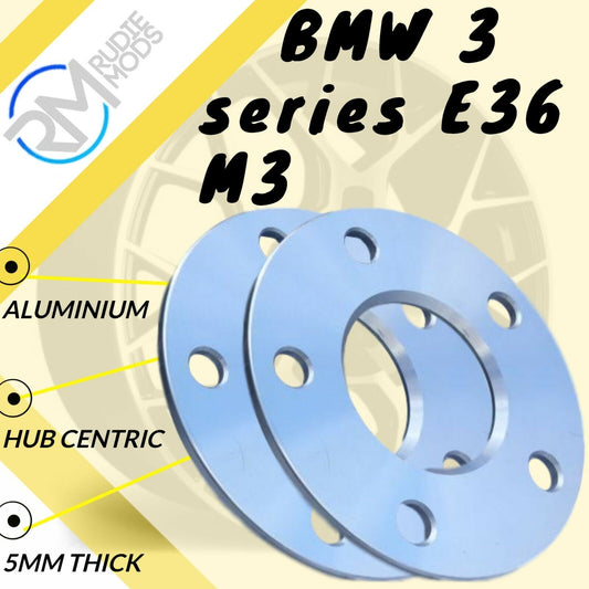 5mm Alloy Hubcentric Wheel Spacers 5x120 72.6 1 pair to fit BMW 3 series E36 M3