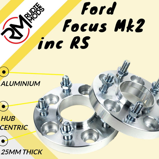 Ford Focus Mk2 inc RS 5x108 25mm Hubcentric wheel spacers 1 pair - UK MADE