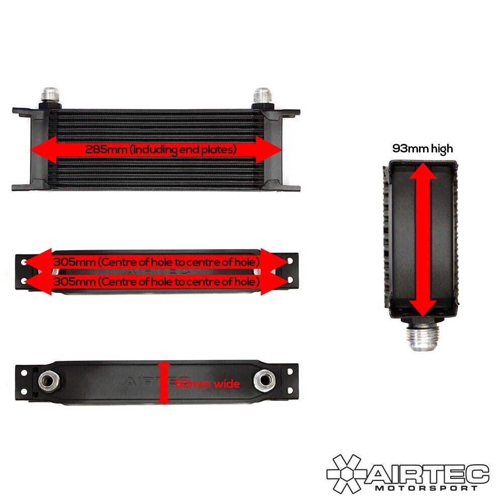 AIRTEC MOTORSPORT OIL COOLER -8 OR -10 AN FITTINGS UNIVERSAL FIT