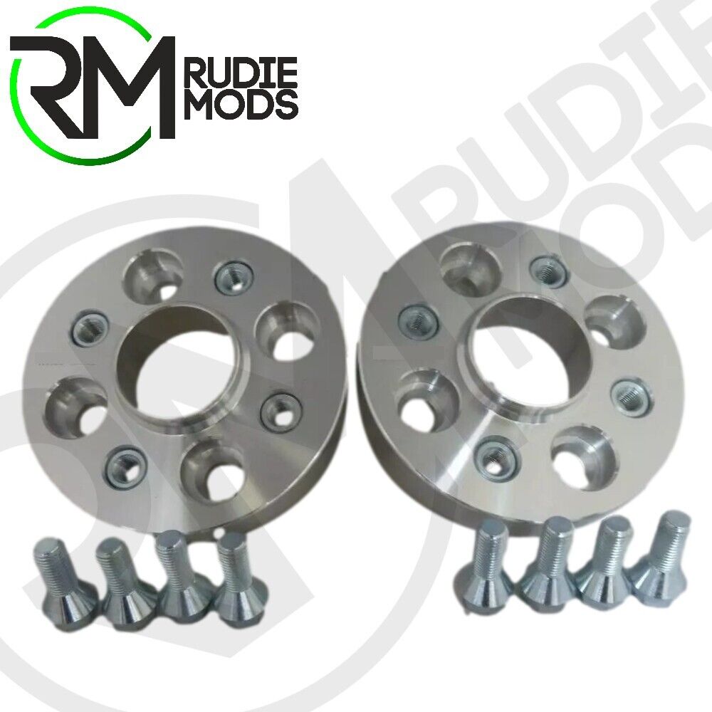 4x100 20mm Wheel Spacers Silver Hubcentric 1 Pair for Smart ForFour 2014-2021