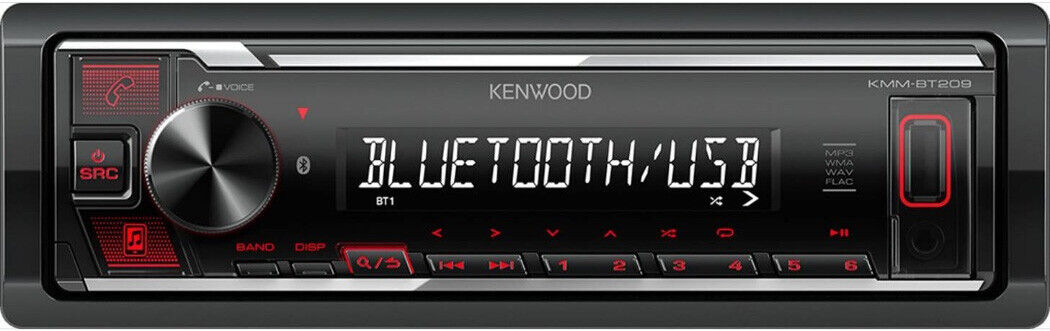 KENWOOD KMM BT209 Single Din Car Stereo Headunit with Bluetooth, USB, Alexa