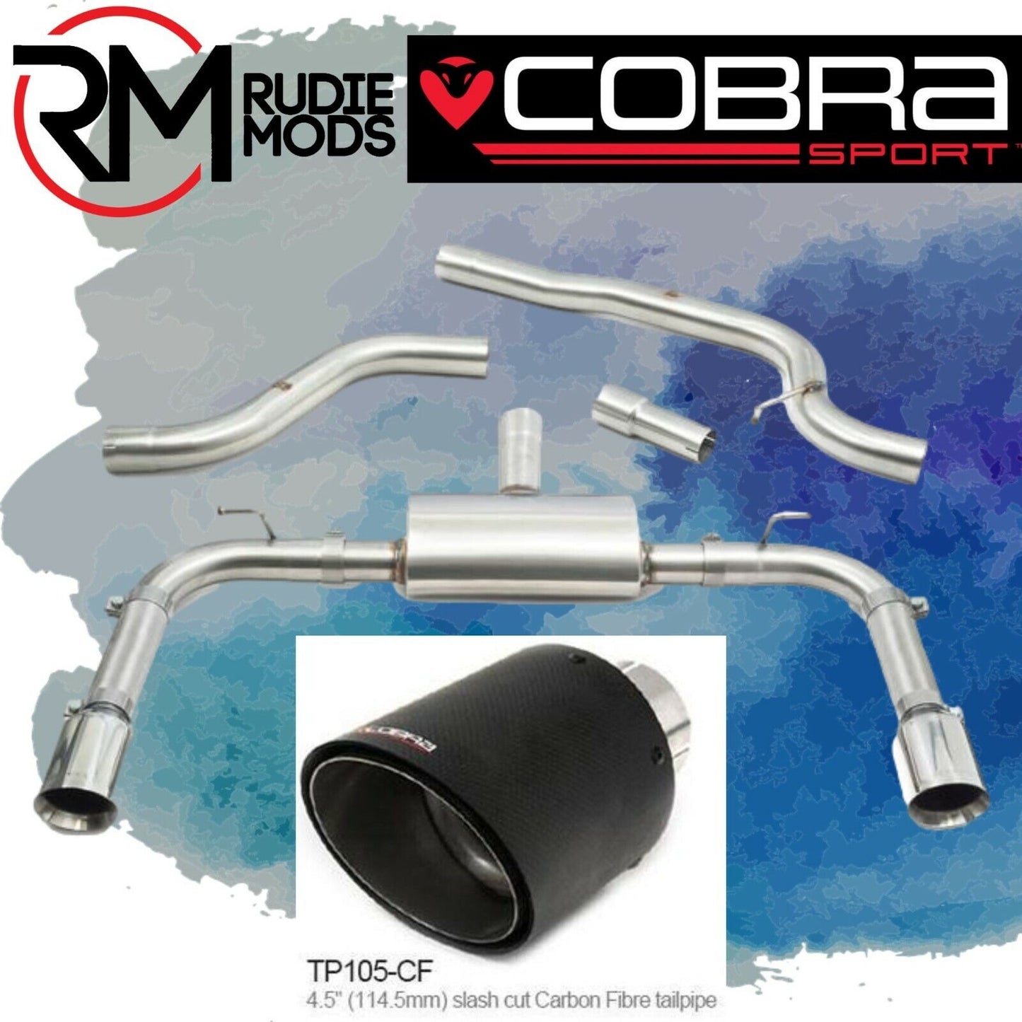 Cobra Sport GPF-Back Performance Exhaust - Ford Focus ST Estate Mk4 - Carbon Tip