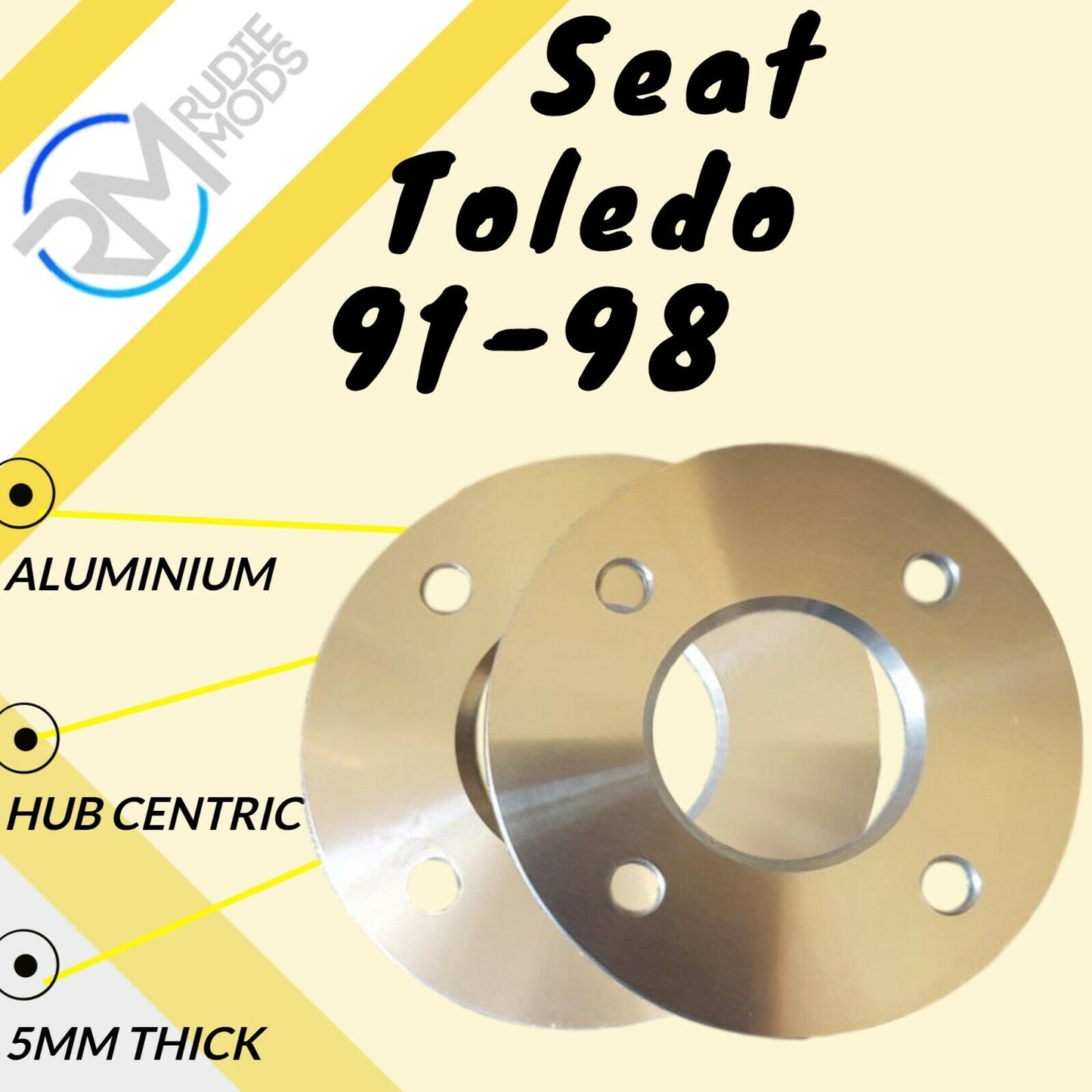 Seat Toledo 91-98 4x100 57.1 1 pair of 5mm hubcentric wheel spacers