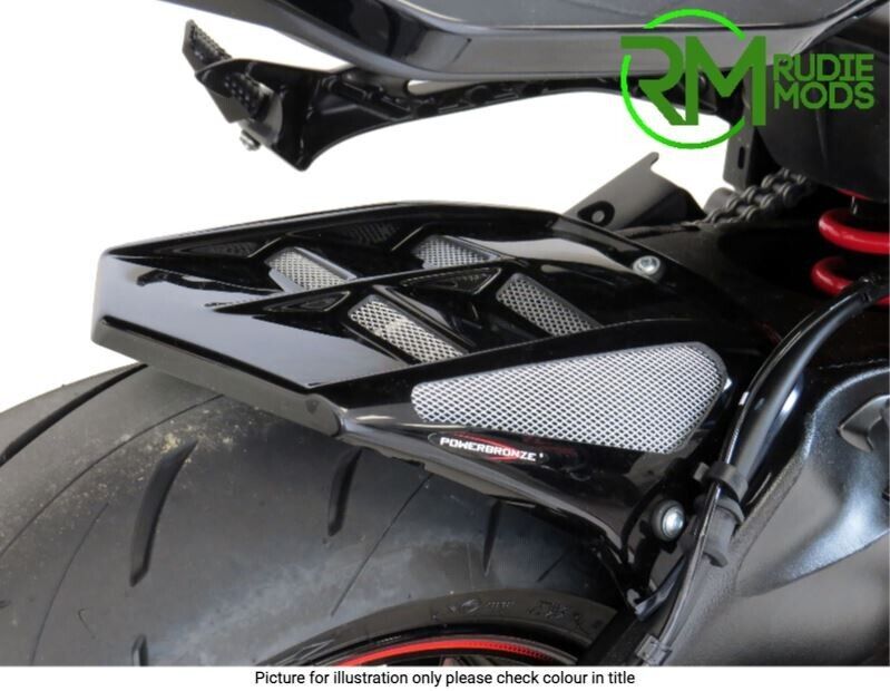 MATTE BLACK - SILVER MESH Hugger Rear Fender Mud Guard SUZUKI Katana 2019 - 2024