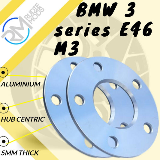5mm Alloy Hubcentric Wheel Spacers 5x120 72.6 1 pair to fit BMW 3 series E46 M3