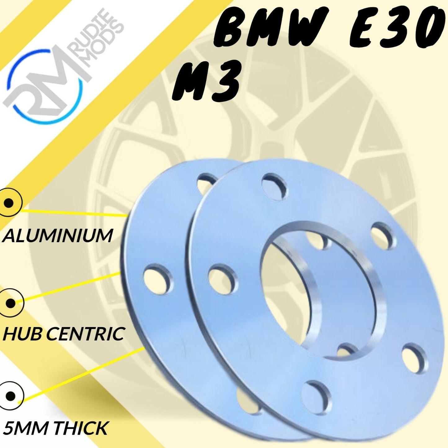 5mm Alloy Hubcentric Wheel Spacers 5x120 72.6 1 pair to fit BMW E30 M3