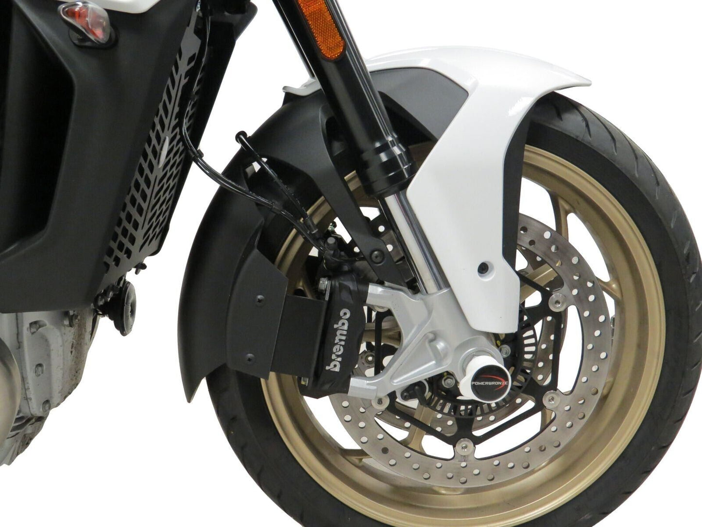 PowerBronze MOTO GUZZI V100 MANDELLO, 22-23 Front Mudguard Extender GLOSS BLACK