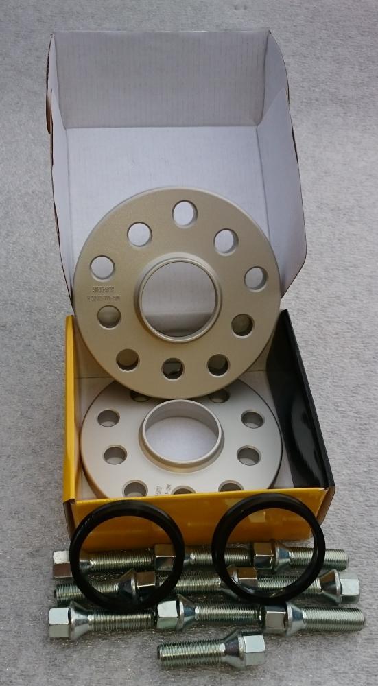 Audi 5x112 57.1 20mm Hubcentric Wheel Spacers with bolts and 66.6 spigot rings