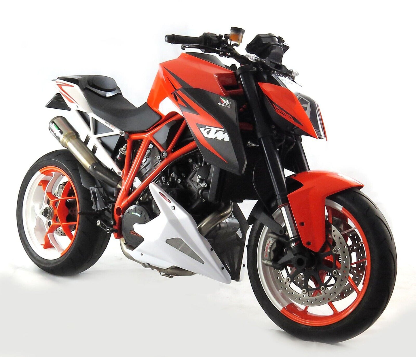 Belly Pan Lower KTM 1290 SUPER DUKE R 14-19, GT 16-23 WHITE - SILVER MESH