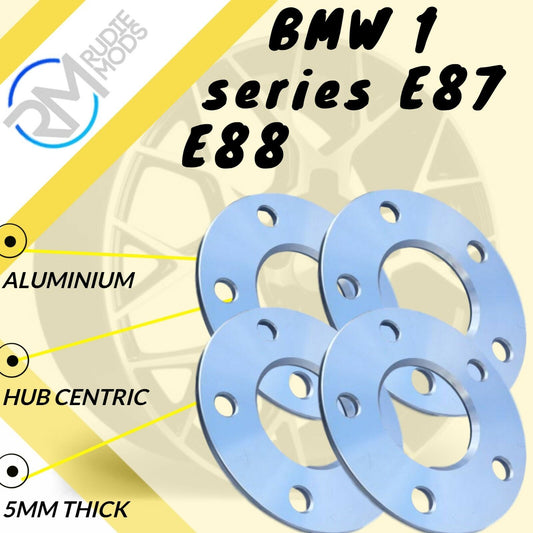 5mm Alloy Hubcentric Wheel Spacers 5x120 2 pairs to fit BMW 1 series E87 E88