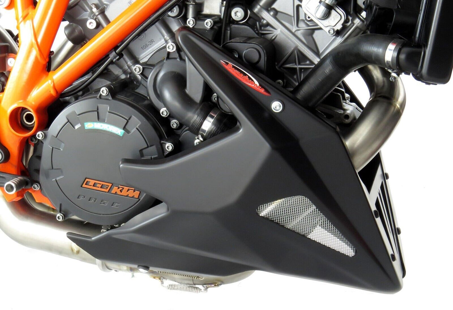 Belly Pan Lower KTM 1290 SUPER DUKE R 14-19, GT 16-23  MATTE BLACK - SILVER MESH