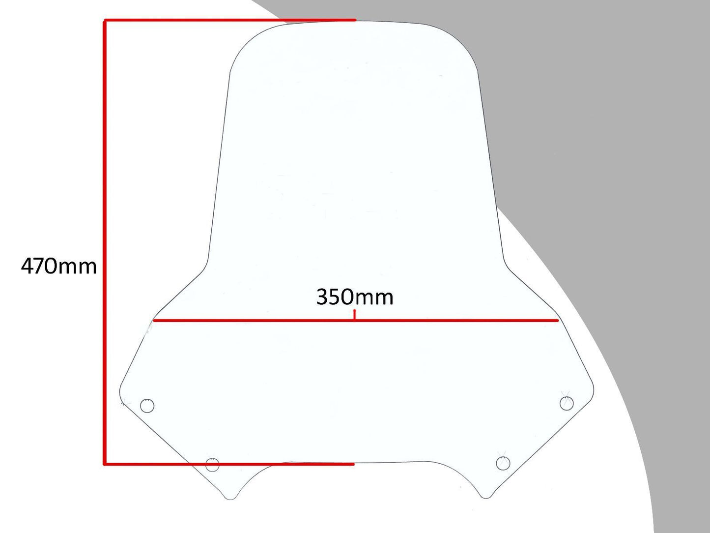Touring Screen, Wind deflector DUCATI DESERT X, DESERTX RALLY, (470 MM HIGH)