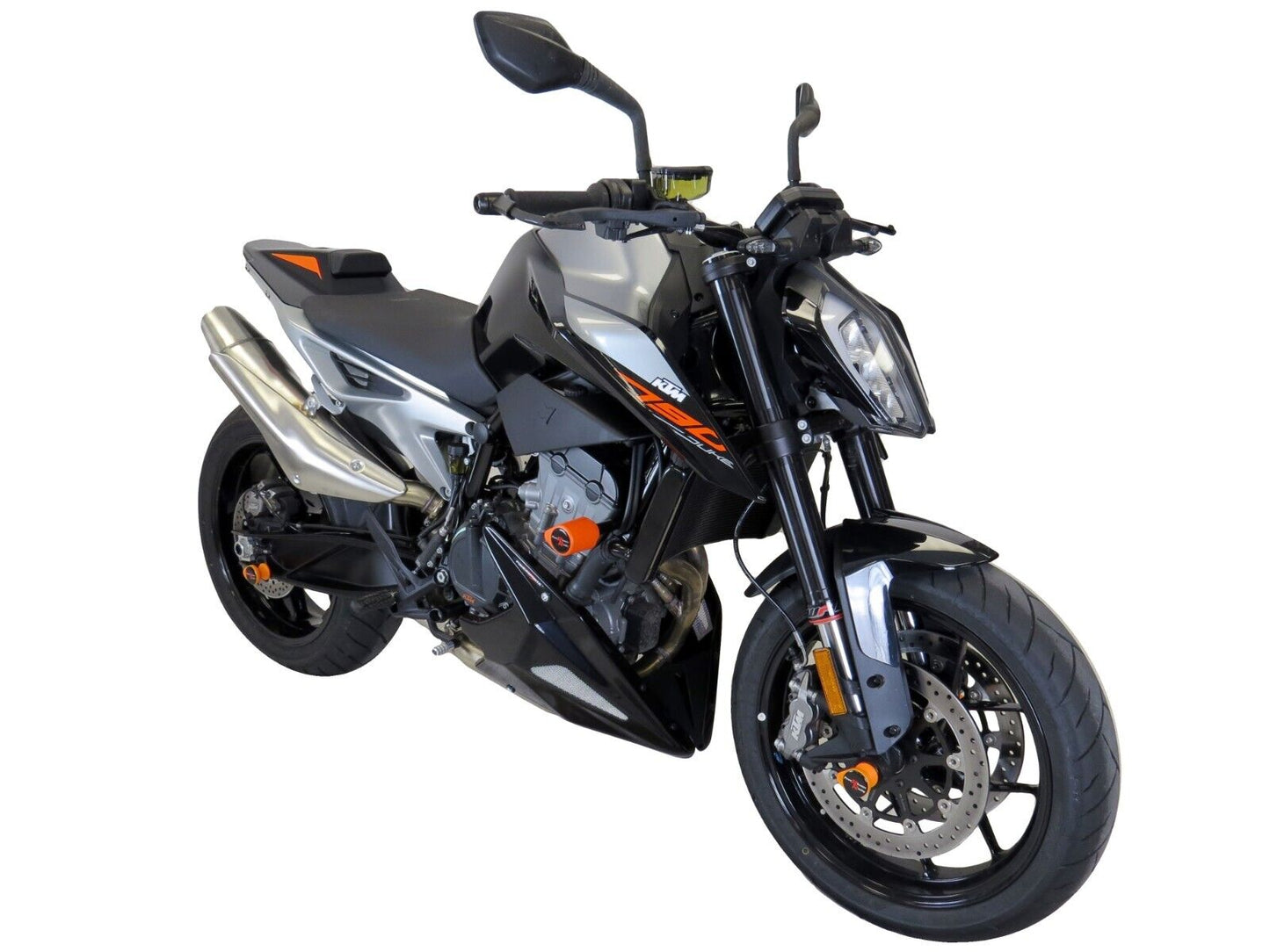 Belly Pan Lower KTM 790 DUKE 18-20, 890 DUKE R 2020-on GLOSS BLACK - SILVER MESH