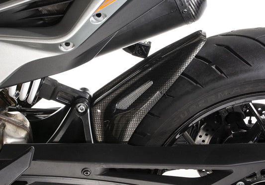 Hugger Rear Guard KTM 790 DUKE 18-20, 890 DUKE R 20-23 CARBON LOOK - SILVER MESH