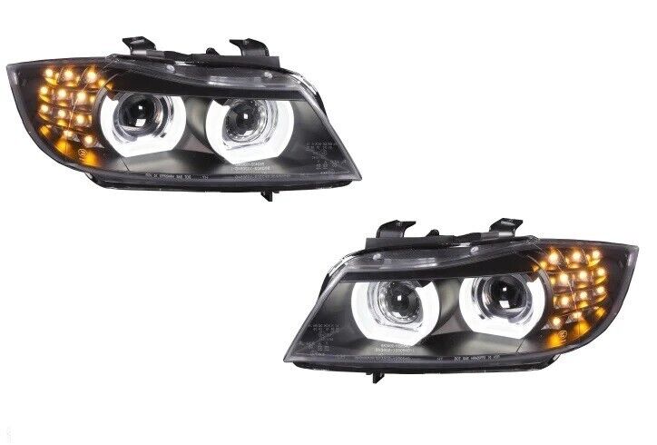 Black LED 3D DRL Daylight Running Lights BMW 3 Series E90 and E91 2009-2012 LCI