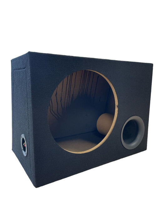 12" Ported Empty Sub Subwoofer Enclosure 40L MDF Black Carpted Boom Bass Box