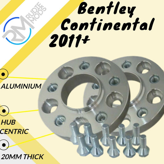 Bentley Continental 2011 on 20mm Hubcentric Wheels Spacers 1 pair