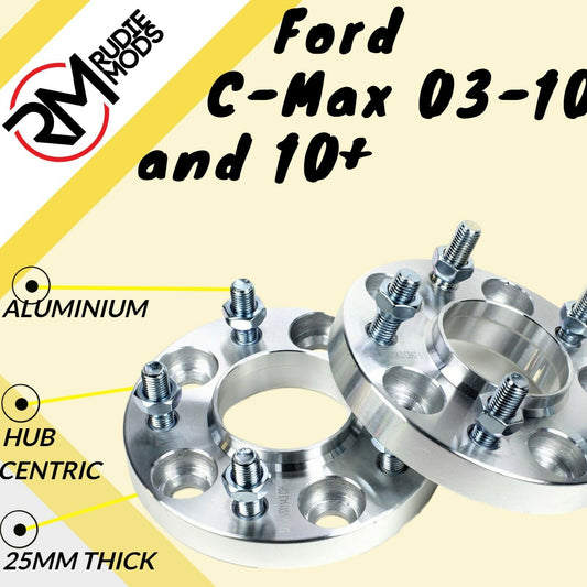 Ford C-Max 03-10 Hubcentric wheel spacers 5x108 25mm 1 pair - UK MADE