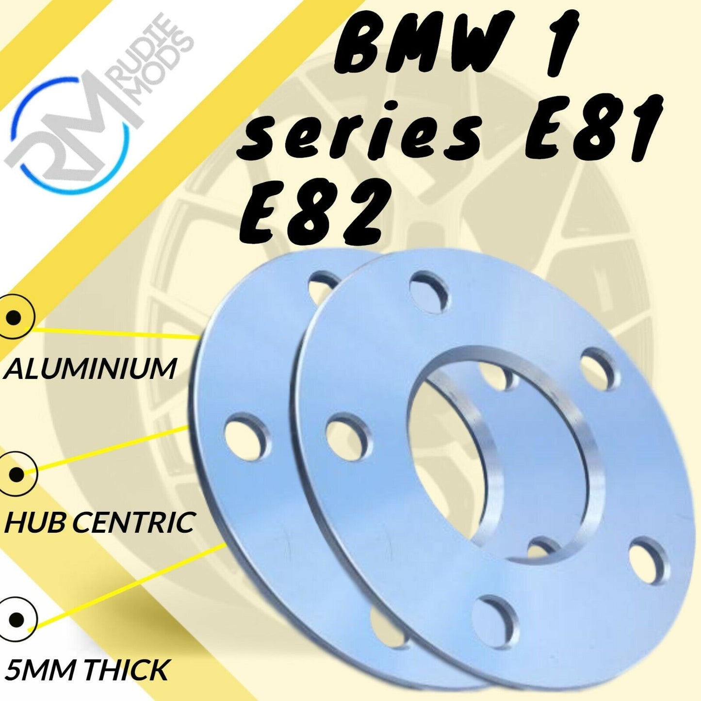 5mm Alloy Hubcentric Wheel Spacers 5x120 72.6 1 pair to fit BMW 1 series E81 E82