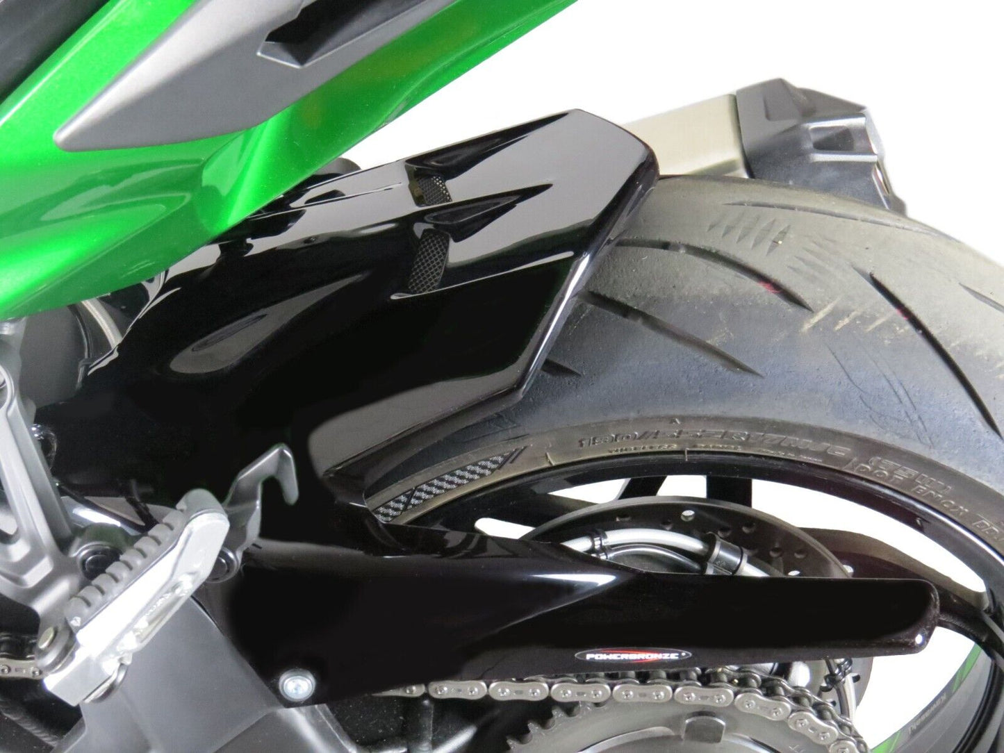 Hugger Rear Guard KAWASAKI ,H2 SX, H2 SX SE GLOSS BLACK - SILVER MESH