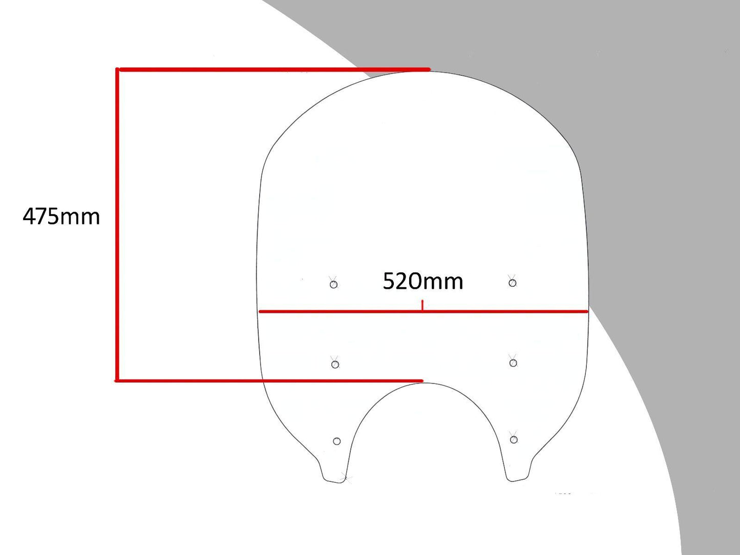 Touring Screen wind fly deflector BMW R18 CLASSIC 22-23 (475 MM HIGH)