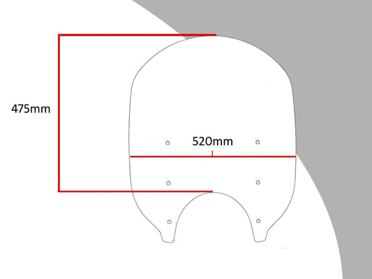 Touring Screen wind fly deflector BMW R18 CLASSIC 22-23 (475 MM HIGH)