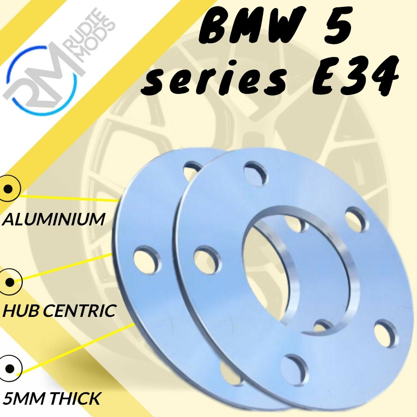 5mm Alloy Hubcentric Wheel Spacers 5x120 72.6 1 pair to fit BMW 5 series E34