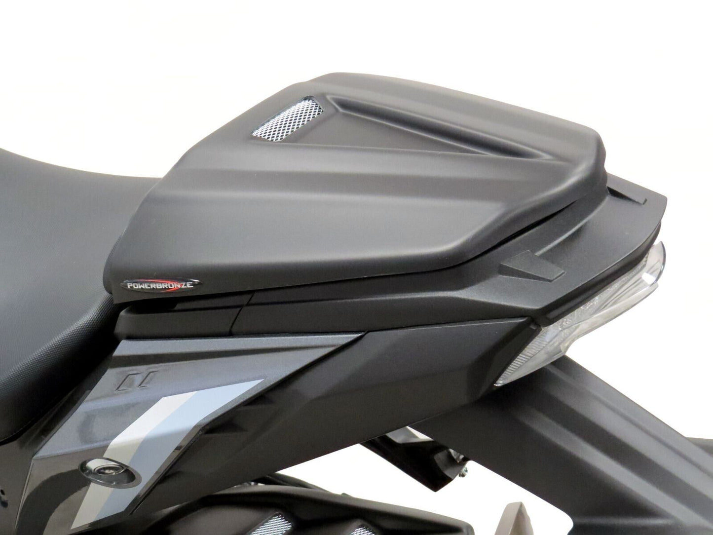 GLOSS BLACK - SILVER MESH Seat cowl cover Suzuki GSX-S1000, GSX-S950