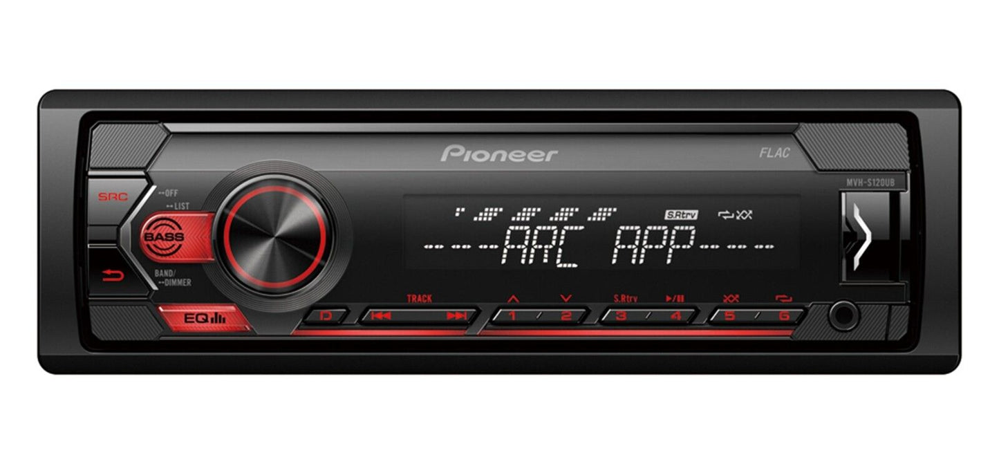 Pioneer 1-DIN CD Tuner with RDS tuner RED illumination USB  AUX DEH-S120UB