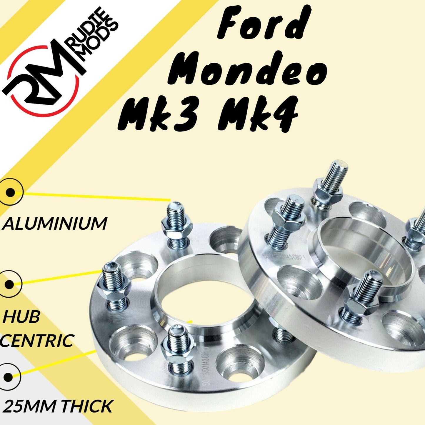 Ford Mondeo Mk3 Mk4 5x108 25mm Hubcentric wheel spacers 1 pair - UK MADE