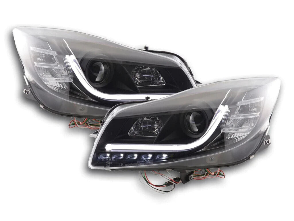 Black LED DRL Lightbar Daylight Running Headlights for Vauxhall Insignia 08-2013