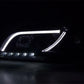 Black LED Lightbar DRL Devil Eye Projector Headlights for Audi A4 2005-2008 B7