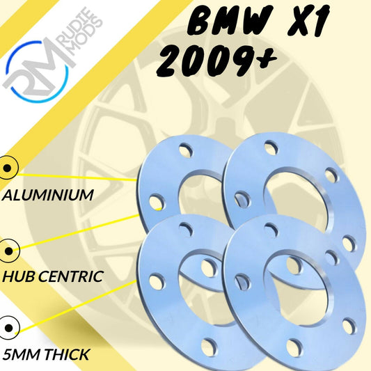 5mm Alloy Hubcentric Wheel Spacers 5x120 72.6 2 pairs to fit BMW X1 09 on