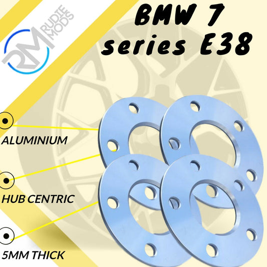 5mm Alloy Hubcentric Wheel Spacers 5x120 2 pairs to fit BMW 7 series E38